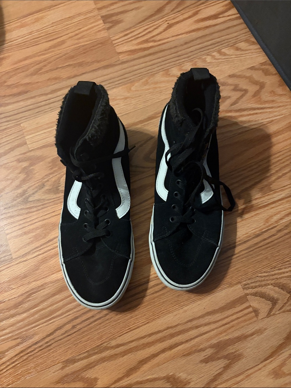 Women’s Black High-Top Sneakers with White Accent